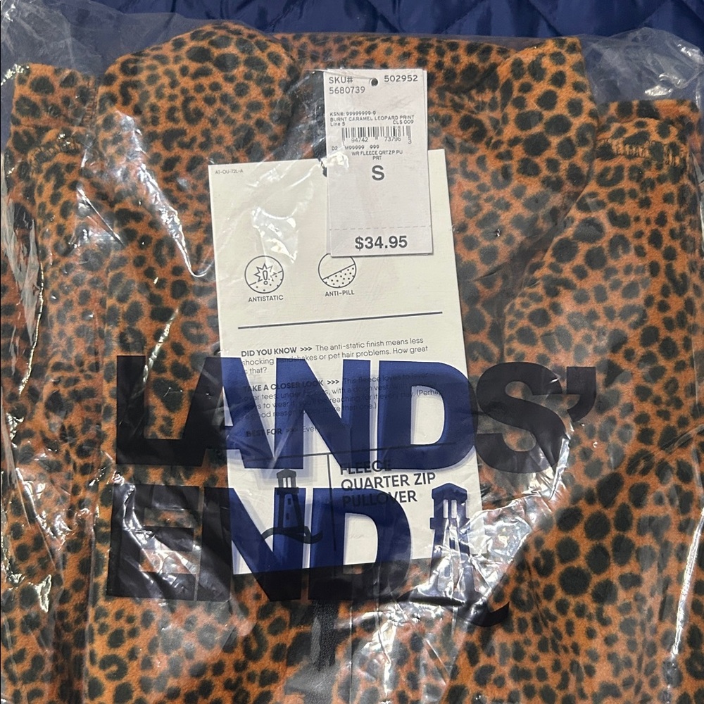 Lands' End Women's Brown Leopard Print Sweatshirt - Picture 9 of 9